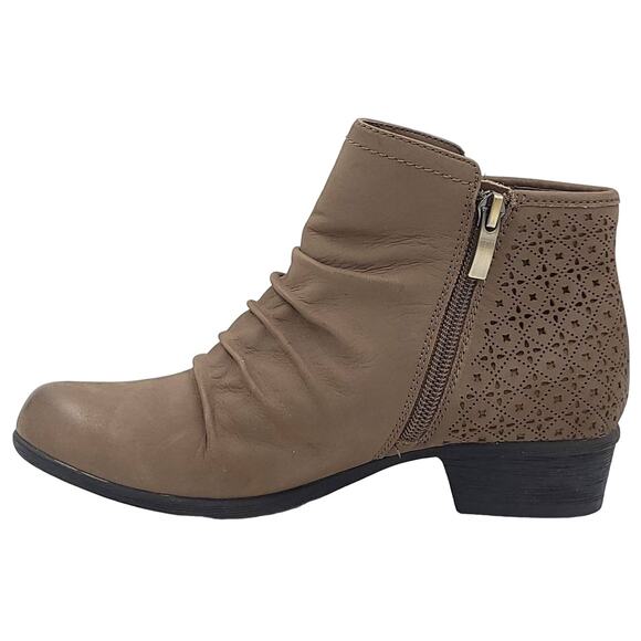 Rockport Women Carly Ruched Ankle Booties Size US 5M Stone Grey Leather - Picture 3 of 6